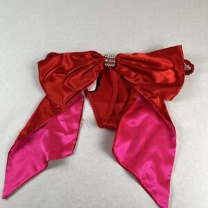 Victoria's Secret Sexy Red/Pink Bow Tie Thong Size Small